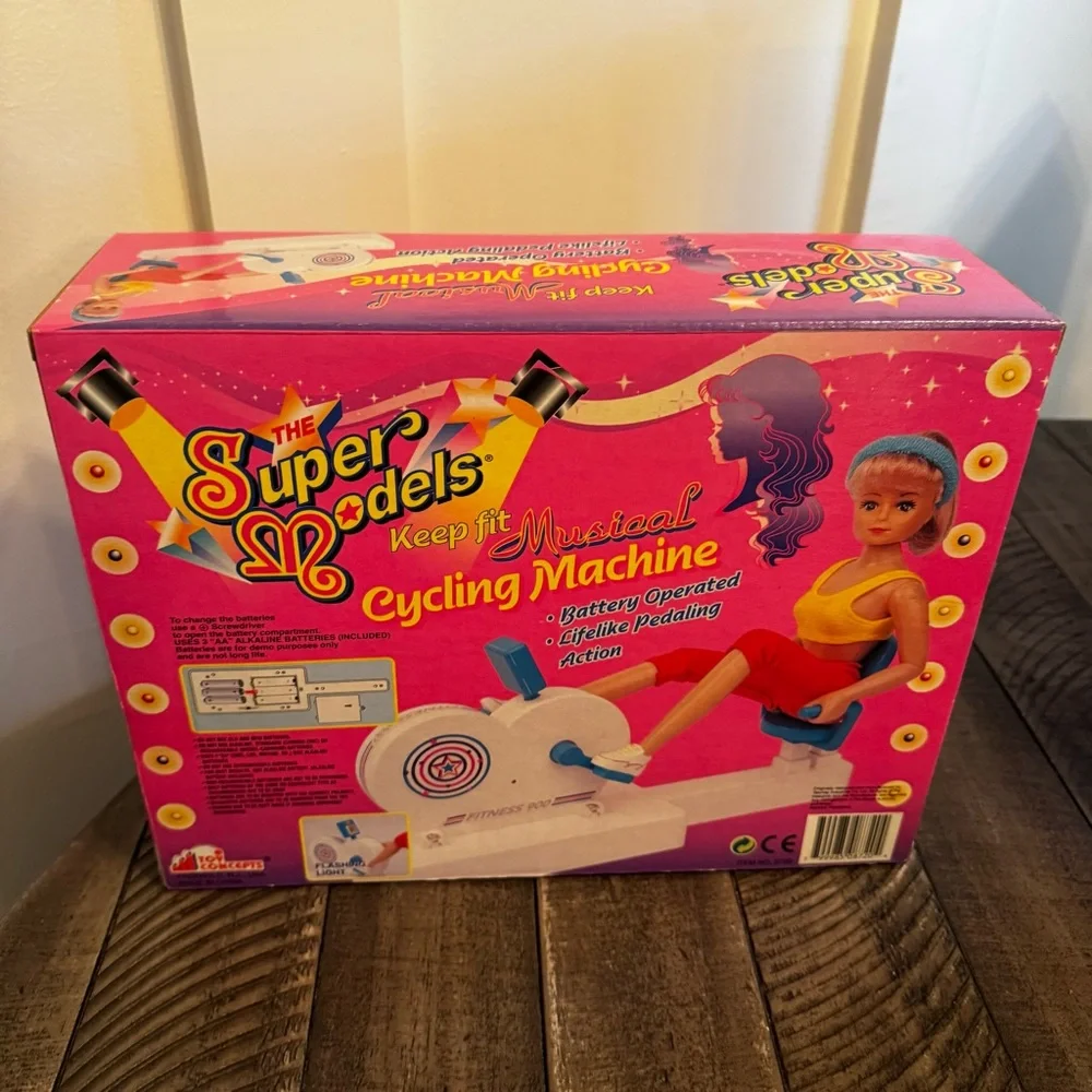 Vintage‎ Super Models Keep Fit Musical Cycling Machine Doll Bike Set New